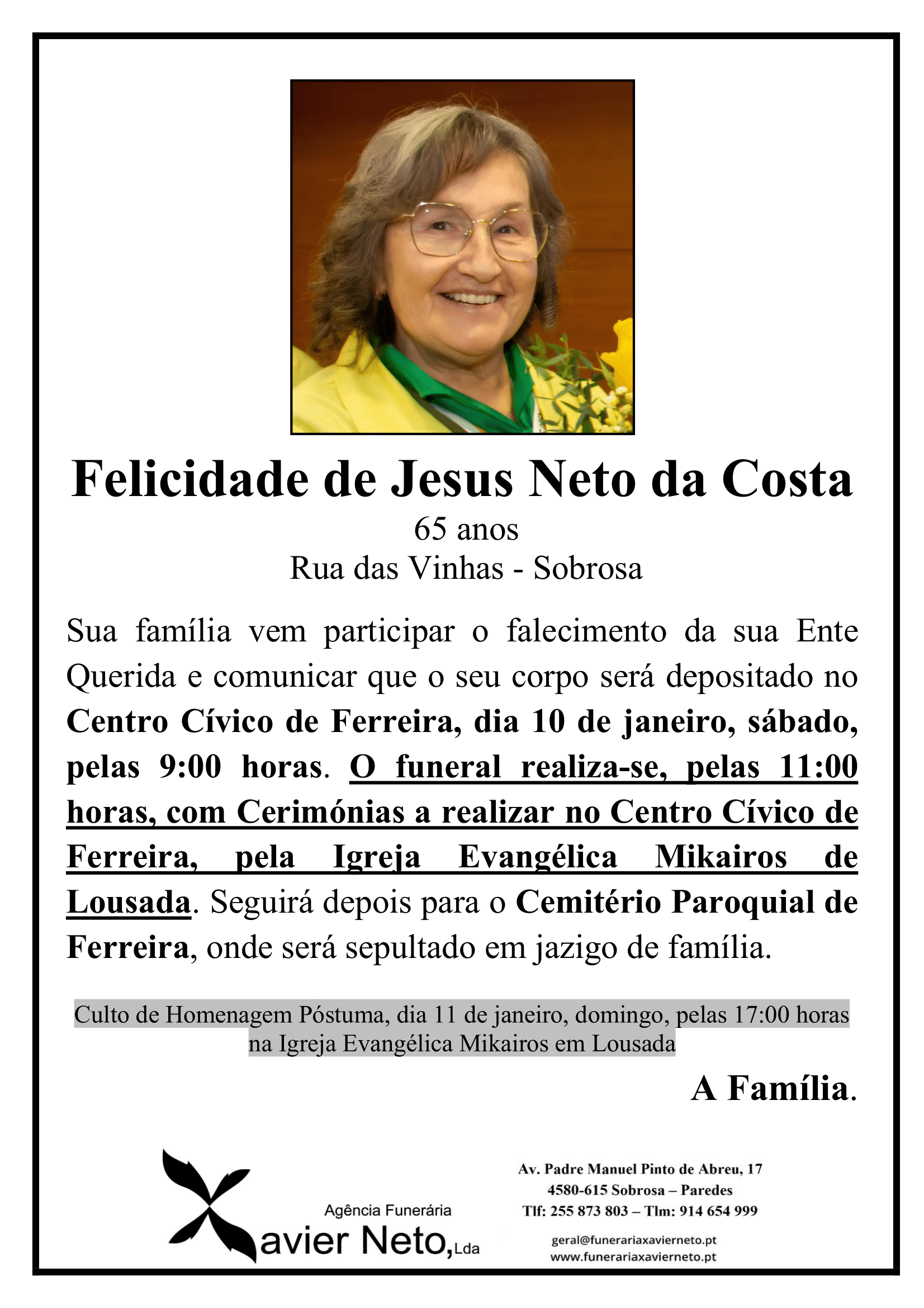 Felicidade de Jesus Neto da Costa